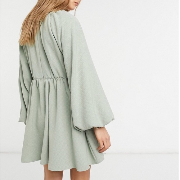 ASOS Design Textured Mini Smock Dress - Picture 2 of 4